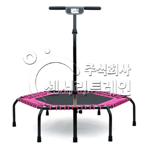 6각 점핑 트램폴린(분리형 개별로프밴드) - 핑크
